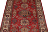 3x5 Red and Ivory Kazak Tribal Rug