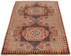 3x5 Ivory and Burgundy Turkish Tribal Rug