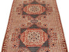 3x5 Ivory and Burgundy Turkish Tribal Rug
