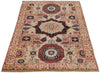 3x5 Ivory and Multicolor Turkish Tribal Rug