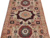 3x5 Ivory and Multicolor Turkish Tribal Rug