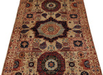 3x5 Ivory and Multicolor Turkish Tribal Rug
