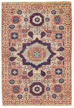 3x5 Ivory and Multicolor Turkish Tribal Rug