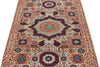 3x5 Ivory and Multicolor Turkish Tribal Rug