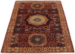 3x5 Burgundy and Ivory Turkish Tribal Rug