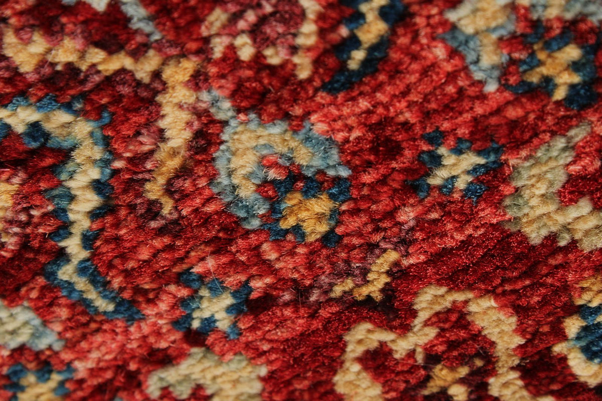 3x5 Burgundy and Ivory Turkish Tribal Rug