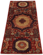 2x5 Red and Multicolor Turkish Tribal Runner