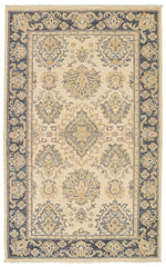 3x5 Ivory and Gray Anatolian Tribal Rug