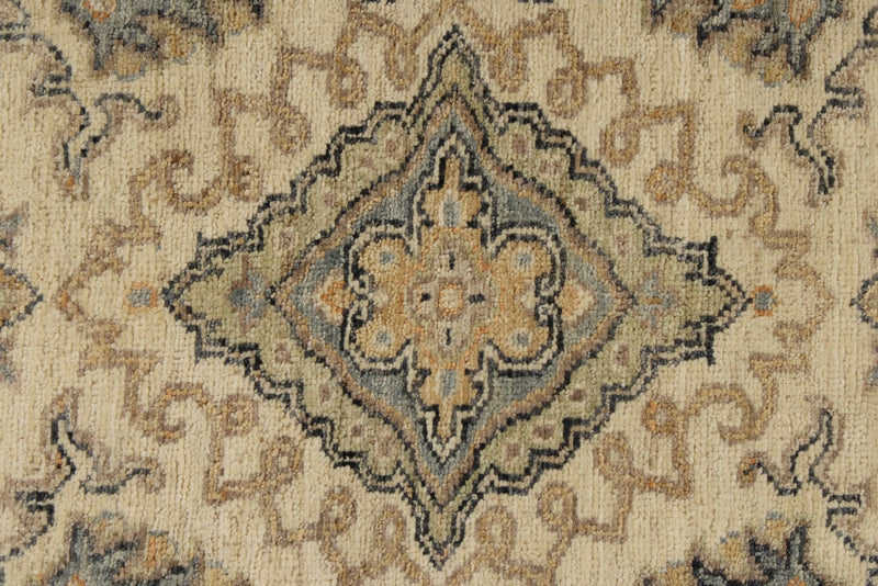 3x5 Ivory and Gray Anatolian Tribal Rug
