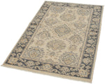 3x5 Ivory and Gray Anatolian Tribal Rug