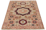 3x5 Ivory and Multicolor Turkish Tribal Rug