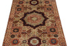 3x5 Ivory and Multicolor Turkish Tribal Rug