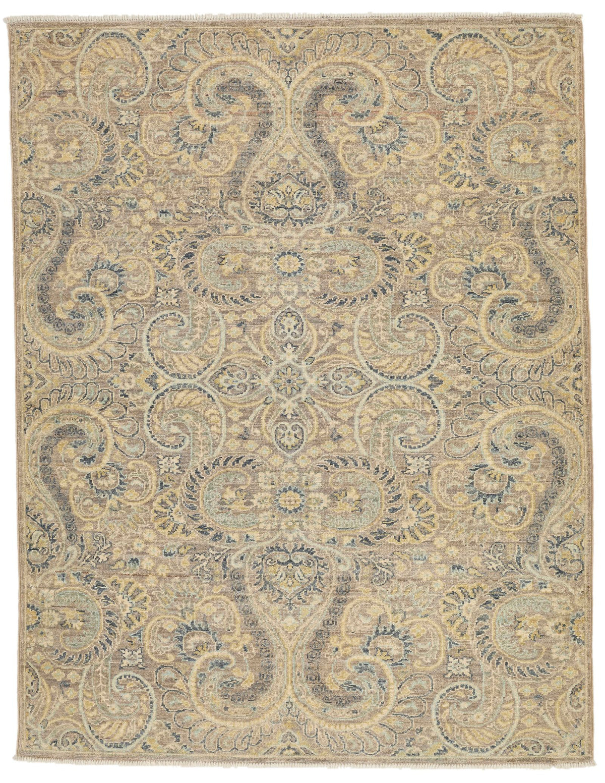 4x5 Brown and Multicolor Anatolian Tribal Rug