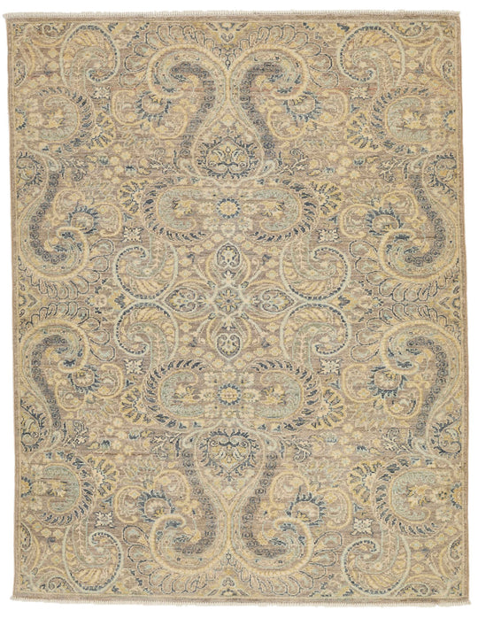 4x5 Brown and Multicolor Anatolian Tribal Rug