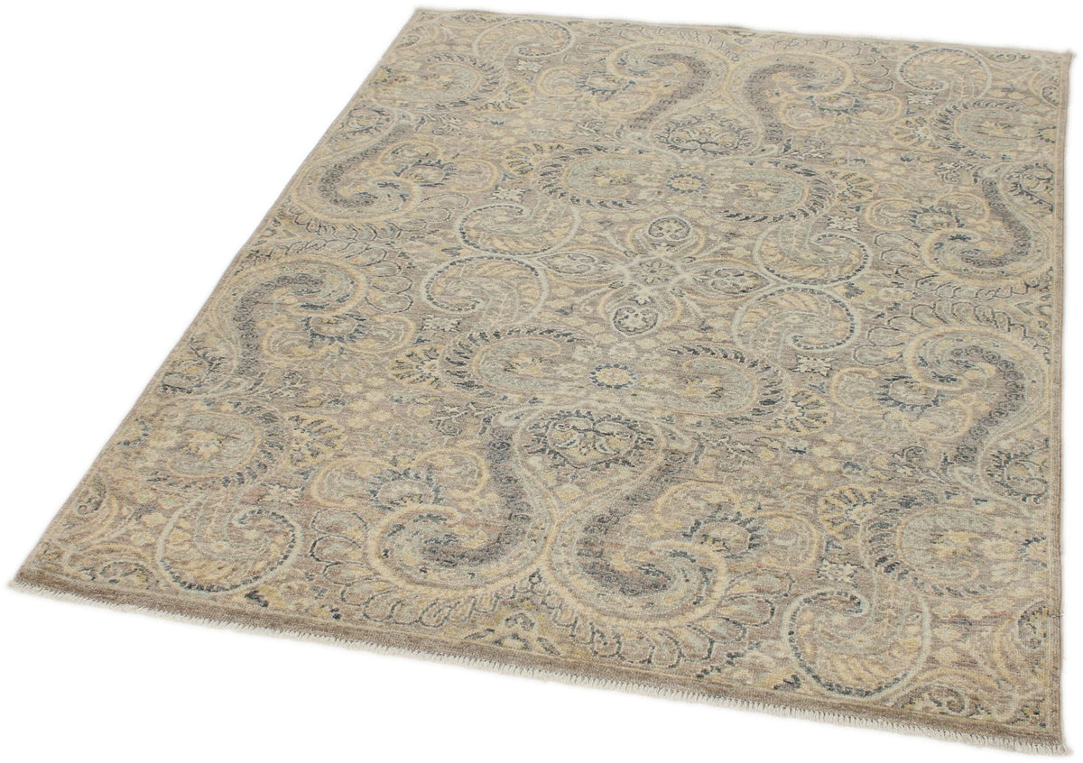 4x5 Brown and Multicolor Anatolian Tribal Rug