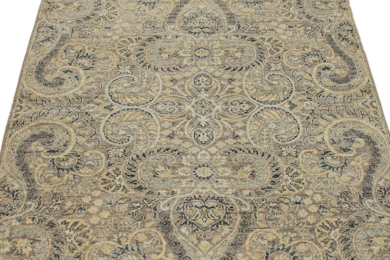 4x5 Brown and Multicolor Anatolian Tribal Rug