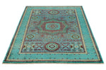 4x6 Blue and Turquoıse Turkish Tribal Rug
