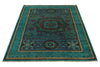 4x6 Blue and Turquoıse Turkish Tribal Rug