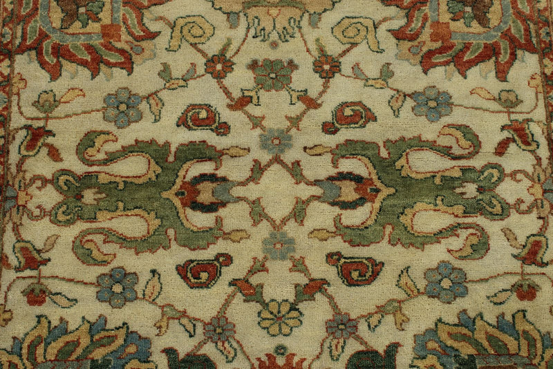 4x6 Ivory and Camel Turkish Tribal Rug