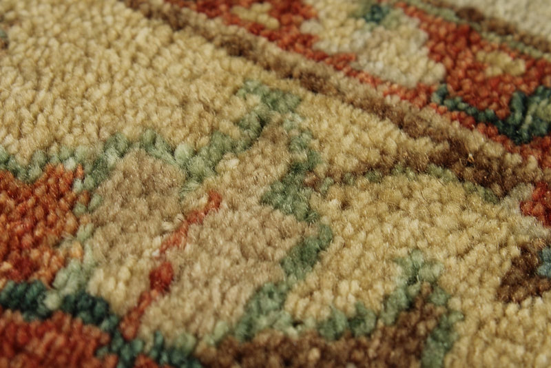4x6 Ivory and Camel Turkish Tribal Rug