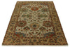 4x6 Ivory and Camel Turkish Tribal Rug