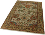 4x6 Ivory and Camel Turkish Tribal Rug