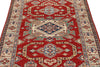 4x6 Red and Ivory Kazak Tribal Rug