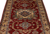 4x6 Red and Ivory Kazak Tribal Rug