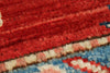4x6 Red and Ivory Kazak Tribal Rug