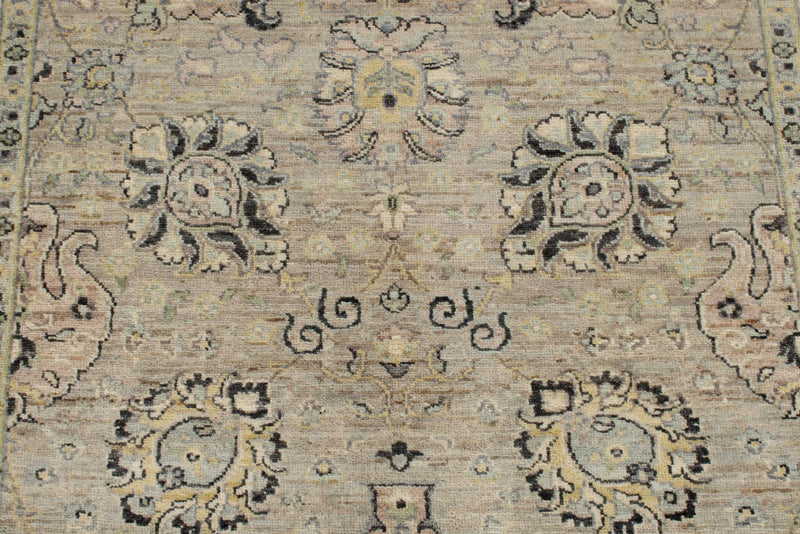 4x6 Gray and Ivory Turkish Oushak Rug