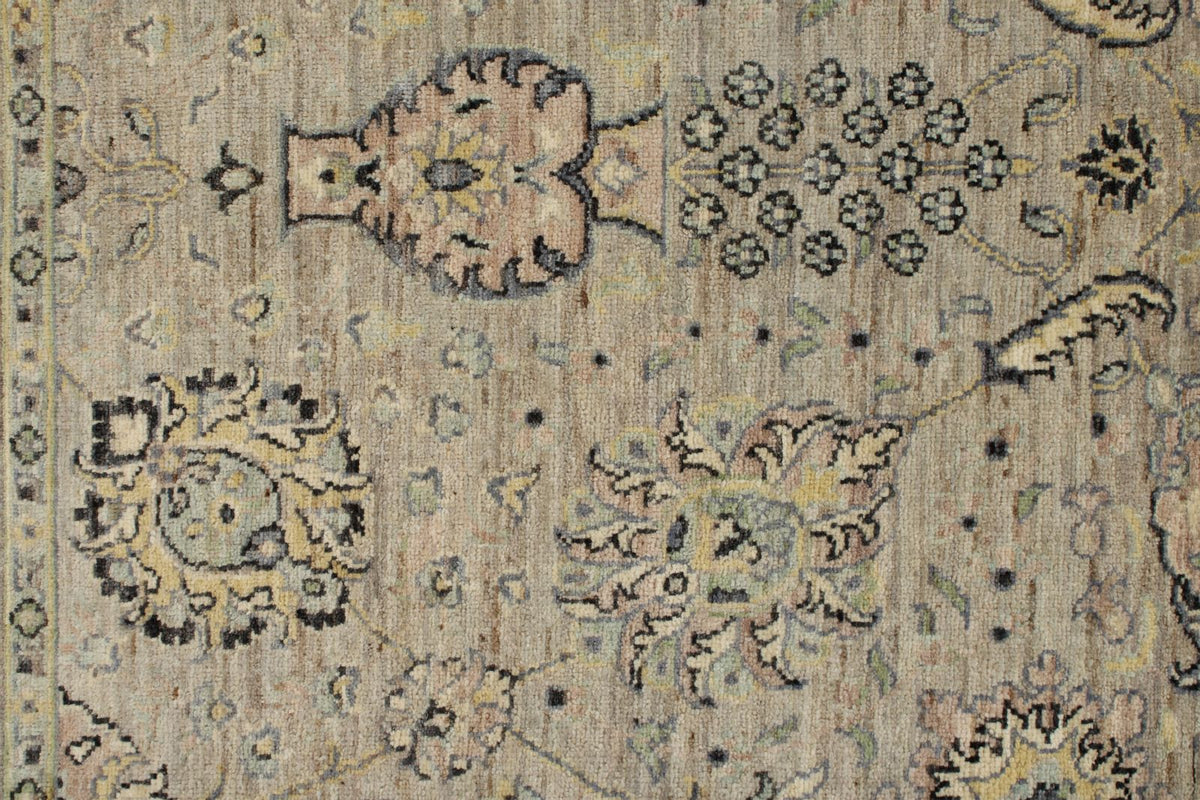 4x6 Gray and Ivory Turkish Oushak Rug