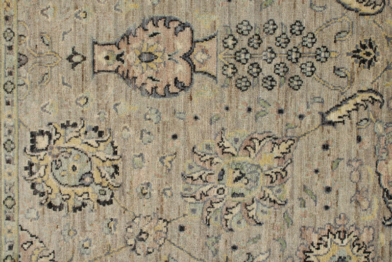 4x6 Gray and Ivory Turkish Oushak Rug