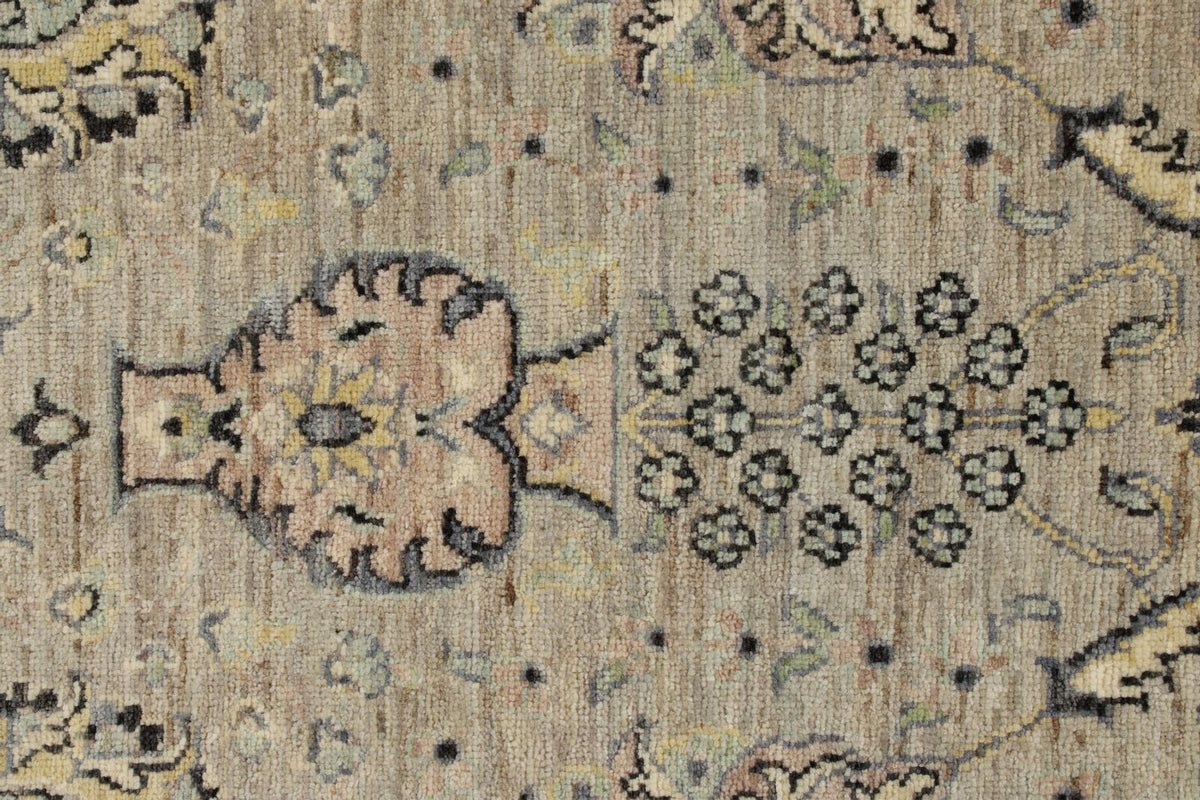 4x6 Gray and Ivory Turkish Oushak Rug