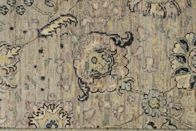 4x6 Gray and Ivory Turkish Oushak Rug