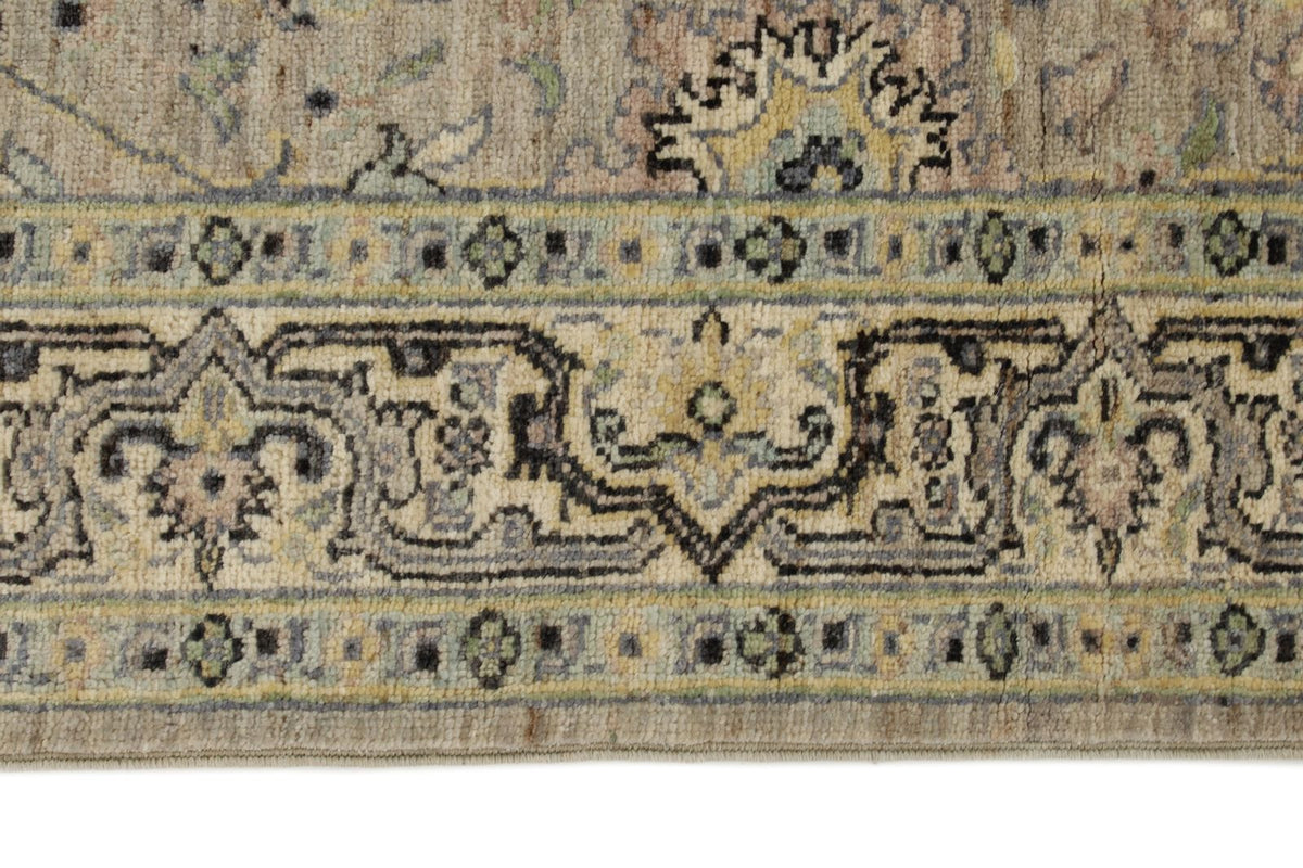 4x6 Gray and Ivory Turkish Oushak Rug