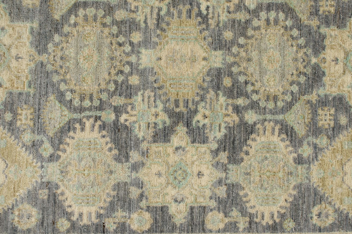 4x6 Gray and Ivory Turkish Oushak Rug