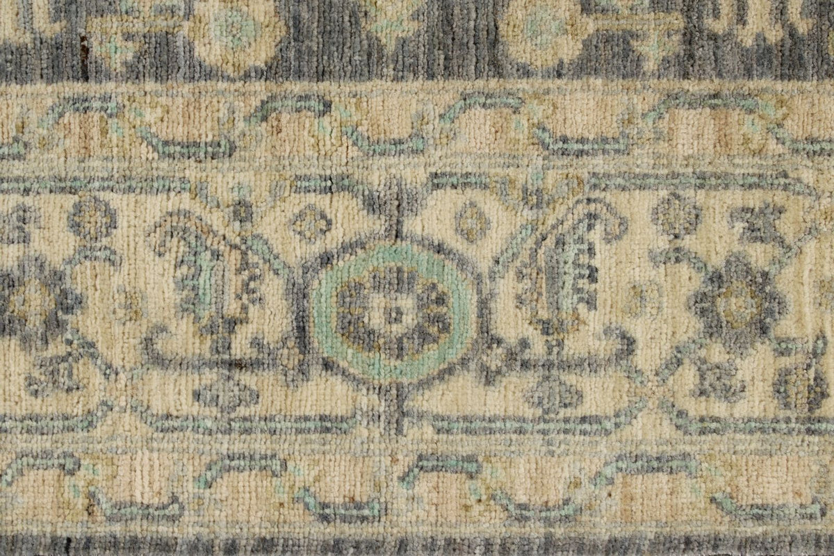 4x6 Gray and Ivory Turkish Oushak Rug