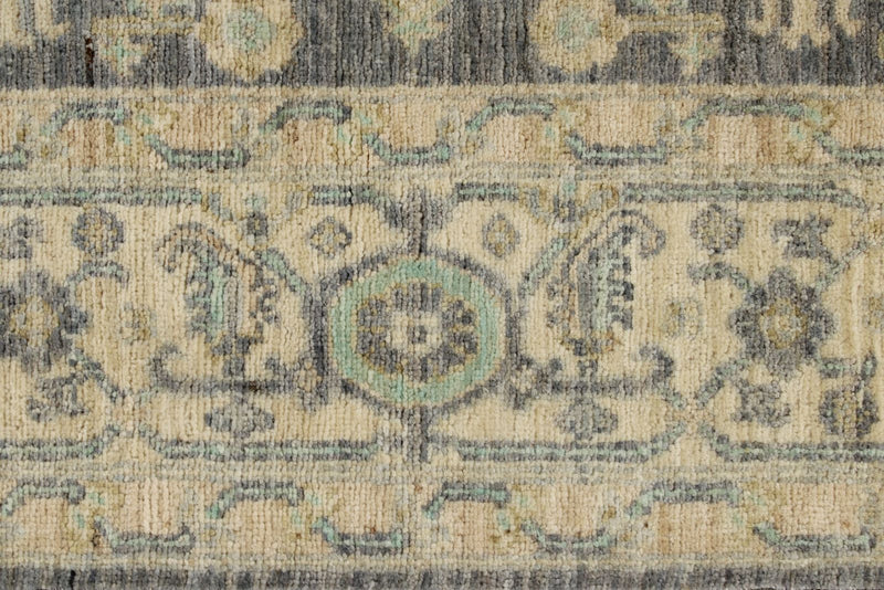 4x6 Gray and Ivory Turkish Oushak Rug