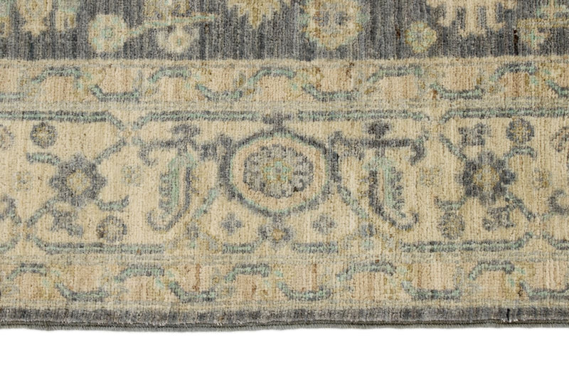 4x6 Gray and Ivory Turkish Oushak Rug
