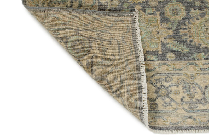 4x6 Gray and Ivory Turkish Oushak Rug