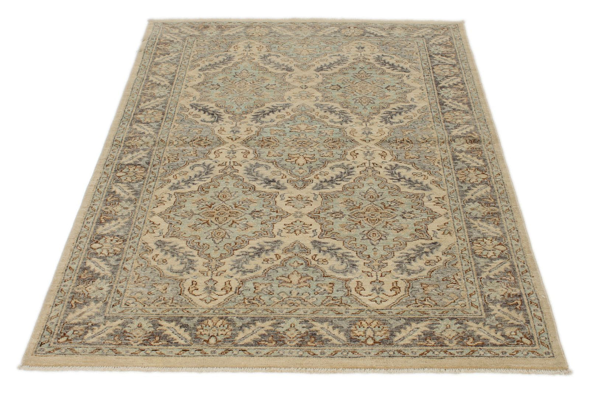 4x6 Gray and Ivory Turkish Oushak Rug