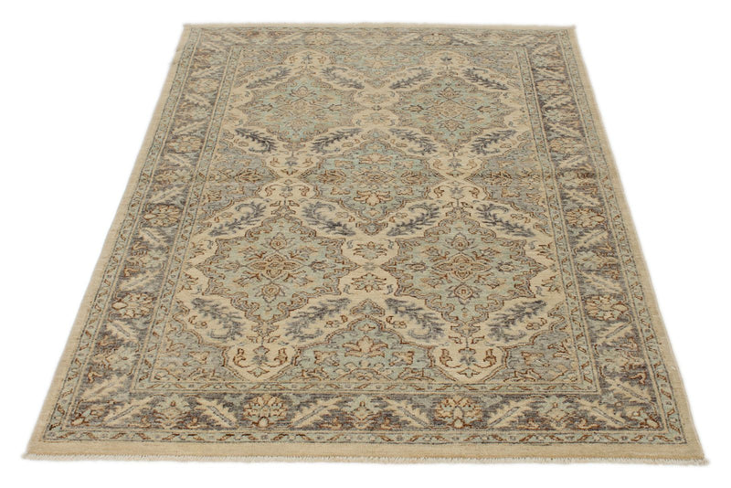 4x6 Gray and Ivory Turkish Oushak Rug