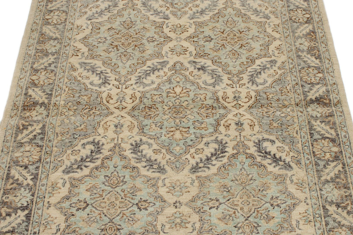 4x6 Gray and Ivory Turkish Oushak Rug