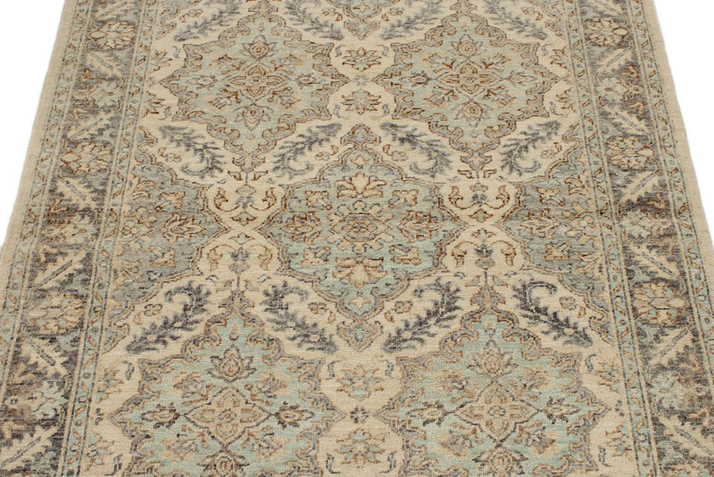 4x6 Gray and Ivory Turkish Oushak Rug