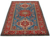 4x6 Red and Blue Kazak Tribal Rug