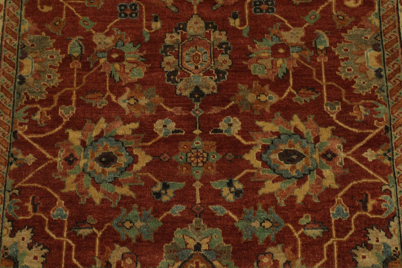 4x6 Rust and Ivory Turkish Tribal Rug