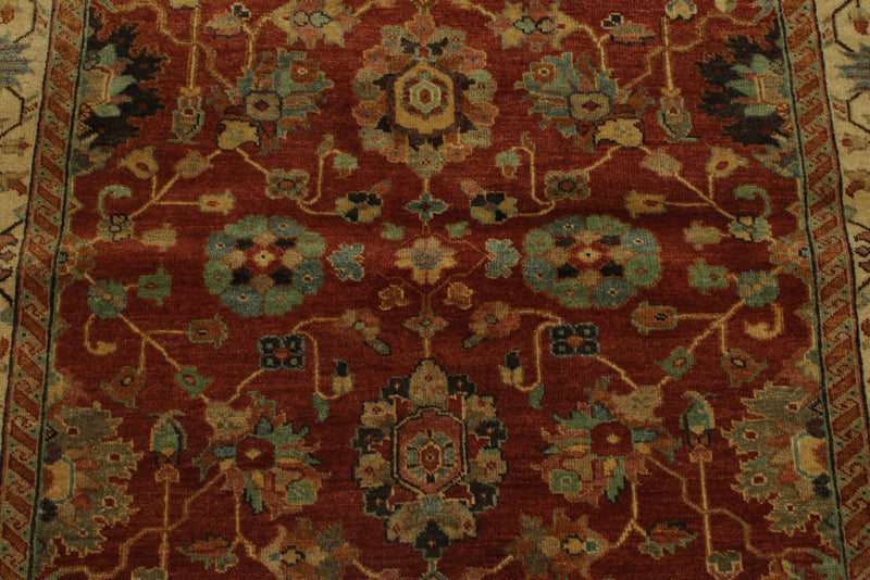 4x6 Rust and Ivory Turkish Tribal Rug