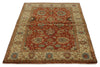 4x6 Rust and Ivory Turkish Tribal Rug