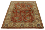 4x6 Rust and Ivory Turkish Tribal Rug