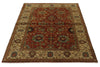 4x6 Rust and Ivory Turkish Tribal Rug